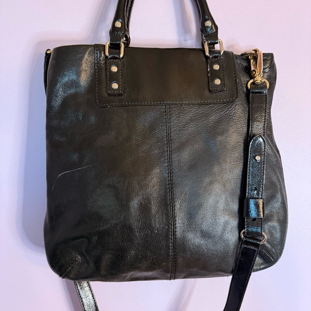 Kate Spade Black Leather Zipper Convertible Crossbody shoulder handbag - Picture 4 of 10
